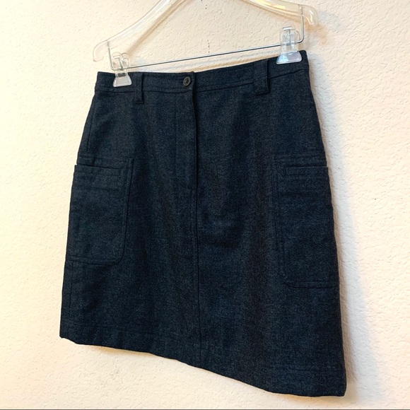 ✅ Ann Taylor LOFT Grey Wool Mini Skirt B19/13 - Picture 2 of 8